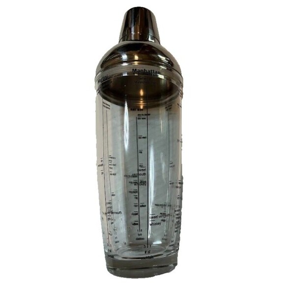 Party & Holiday Ready 20 oz Glass and Metal Cocktail Shaker w/ Recipes - Picture 4 of 7